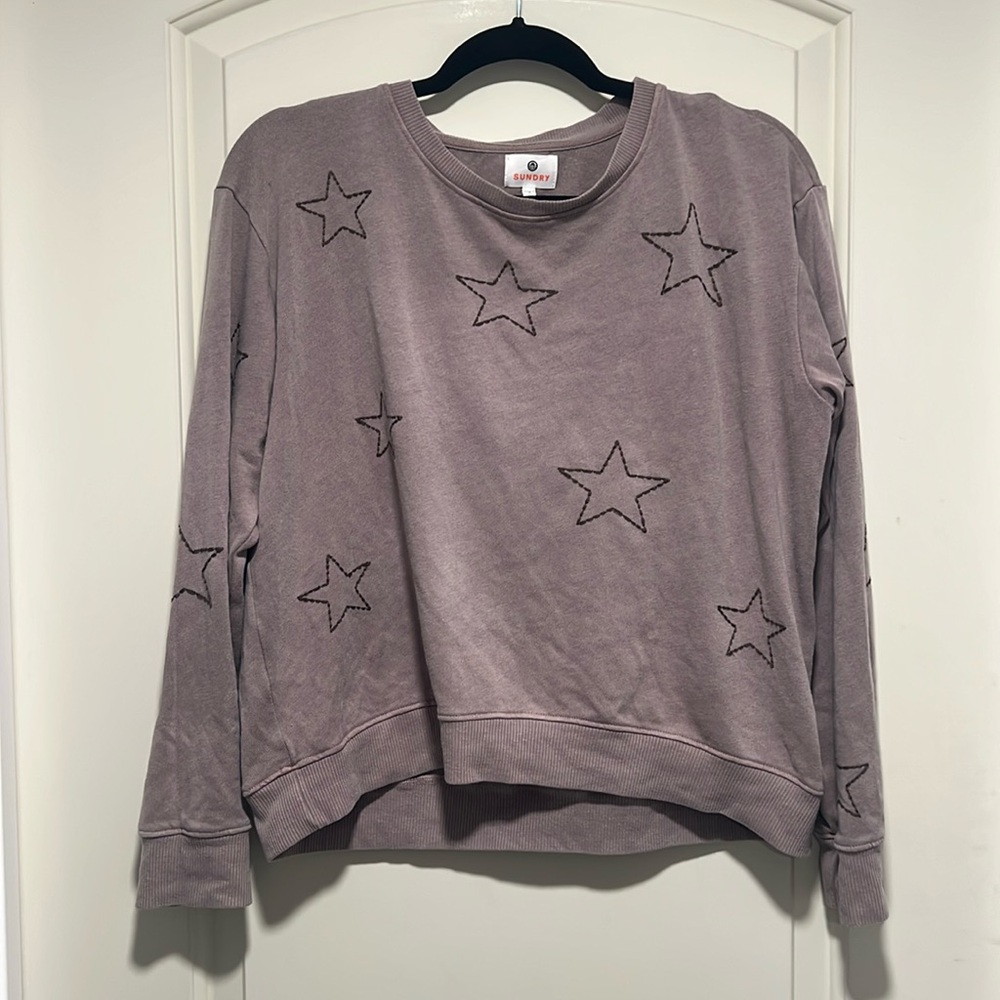 Sundry Crop Blouson Pullover Sweatshirt Size Medium